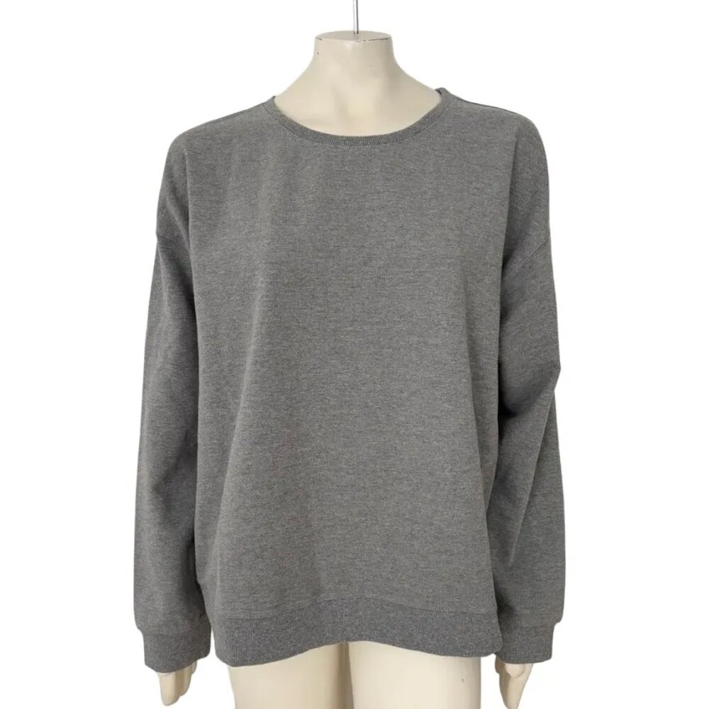 NWT NYDJ Forever Comfort Basic Crewneck Sweatshirt in Gray Heather  SZ XL